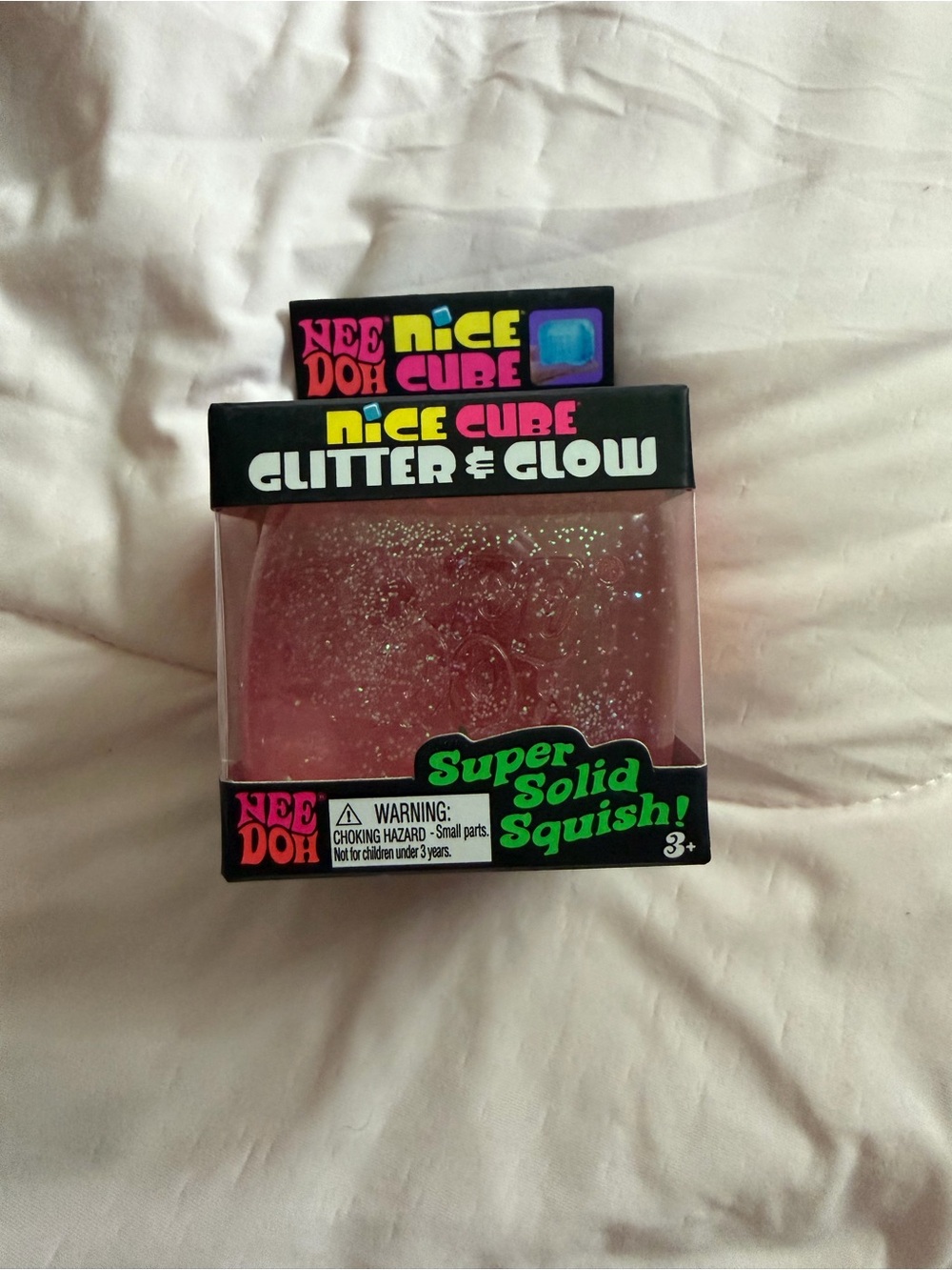 Ni•ce Cube Glitter & Glow Pink Super Solid Squish